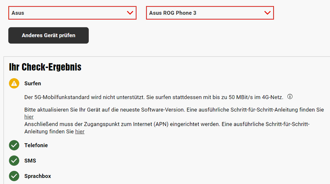 Der 1&1 5G-Geräte-Check ist auch bei den Drillisch-Tarifen integriert und funktioniert per Auswahlfeld ganz einfach Der 1&1 5G-Geräte-Check ist auch bei den Drillisch-Tarifen integriert und funktioniert per Auswahlfeld ganz einfach