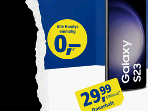 Zum Beitrag: Samsung Galaxy S23 für 0 € zur 1&1 Allnet-Flat (10 GB LTE+5G) für 29,99 € im Monat
