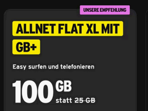 congstar Allnet-Flat XL Bestandskunden-Tarif mit 100 GB