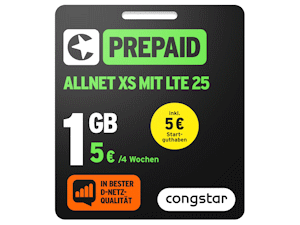 congstar Prepaid Allnet XS mit LTE 25 congstar Prepaid Allnet XS mit LTE 25