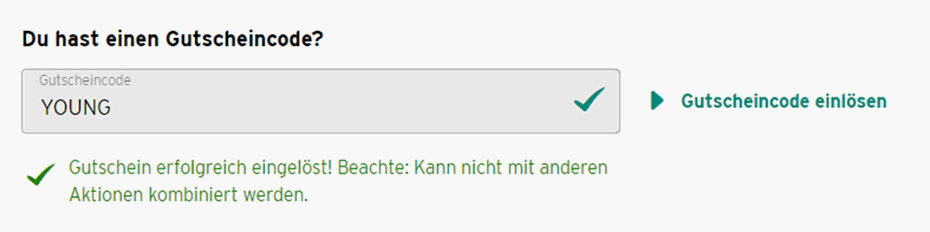 Der congstar Gutscheincode YOUNG ermöglicht bei Eingabe im Bestellprozess doppeltes Datenvolumen
