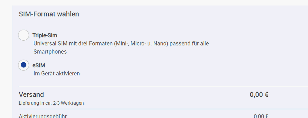 Bei GMX ist die eSIM seit dem 7.2.2024 verfügbar (bei WEB.DE natürlich auch)