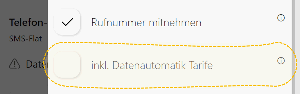 Handytarife ohne Datenautomatik bei TARIFFUXX auswählen Handytarife ohne Datenautomatik bei TARIFFUXX auswählen