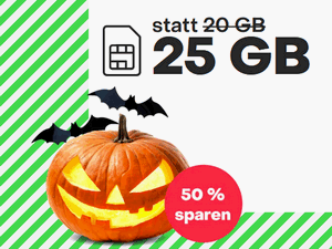 Zum Beitrag: handyvertrag.de: Halloween-Aktion mit 25 GB Allnet-Flat für 9,99 € im Monat − bis 2.11.2023, 13 Uhr