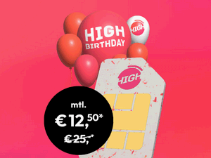 HIGH mobile Aktionstarife zum 6. Geburtstag mit 6 GB Datenvolumen extra
