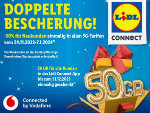 Zum Beitrag: LIDL Connect: 50 GB Datenvolumen einmalig geschenkt