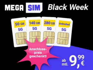 Mega SIM 140 GB (Black Friday 2024) Mega SIM 140 GB (Black Friday 2024)