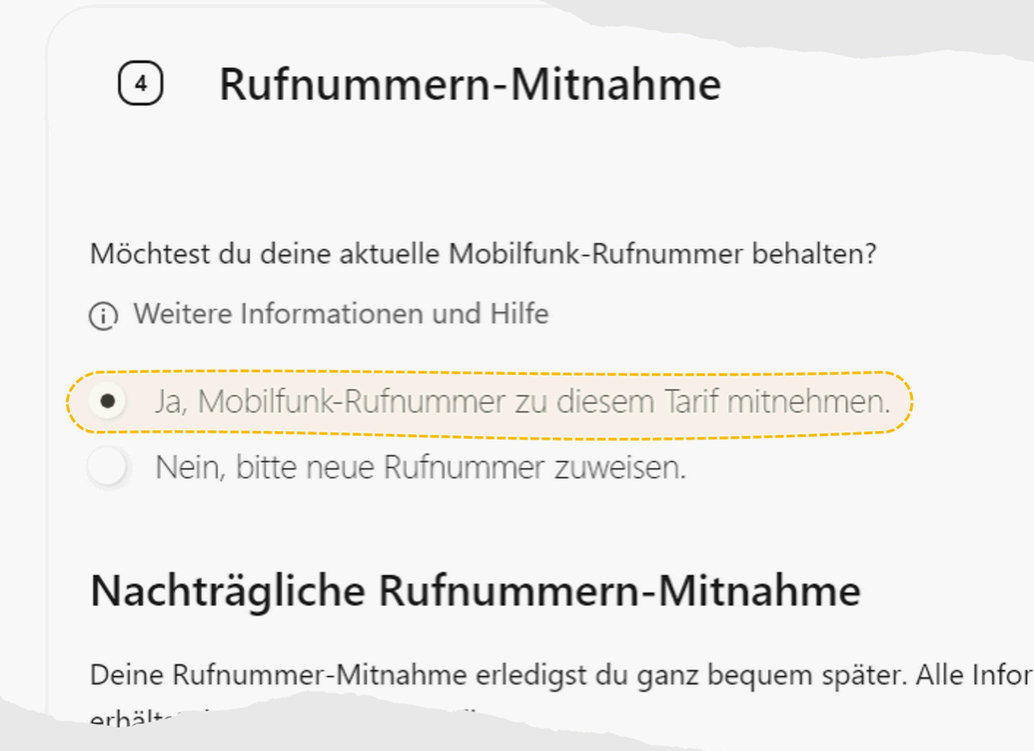Nachträgliche Rufnummernmitnahme über TARIFFUXX Nachträgliche Rufnummernmitnahme über TARIFFUXX