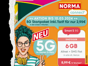 Zum Beitrag: 5G bei NORMA Connect: Prepaid-Discounter im Telekom-Netz erhält Freischaltung zum 23.1.2024