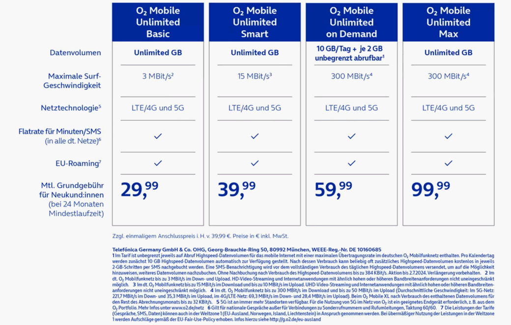 o2 startet den o2 Mobile Unlimited on Demand Tarif zum 3.4.2024 o2 startet den o2 Mobile Unlimited on Demand Tarif zum 3.4.2024