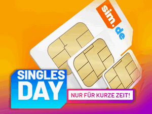 Zum Beitrag: sim.de Singles Day Aktion 2023: Einmalig 11,11 € Anschlusspreis für monatlich kündbare Tarife