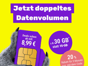 Zum Beitrag: SIMon mobile: Doppeltes Datenvolumen und 10% Rabatt für Neukunden − in den ersten 6 Monaten